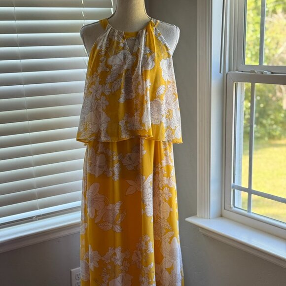 NWT Chicos Summertime Floral Maxi Dress Yellow Size .5 - Picture 3 of 10